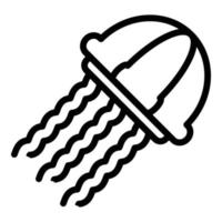 icône de méduse rougeoyante, style de contour vecteur