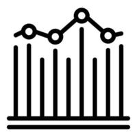 icône de graphique de résultats, style de contour vecteur