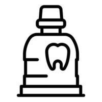 icône de rinçage dentaire, style de contour vecteur