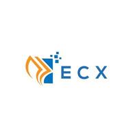 création de logo de comptabilité de réparation de crédit ecx sur fond blanc. ecx creative initiales croissance graphique lettre logo concept. création de logo de finance d'entreprise ecx. vecteur