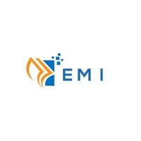 création de logo de comptabilité de réparation de crédit emi sur fond blanc. concept de logo de lettre de graphique de croissance des initiales créatives emi. création de logo emi business finance. vecteur