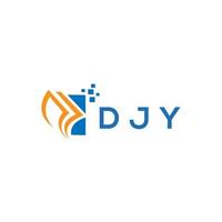 création de logo de comptabilité de réparation de crédit djy sur fond blanc. djy initiales créatives croissance graphique lettre logo concept. création de logo de financement d'entreprise djy. vecteur