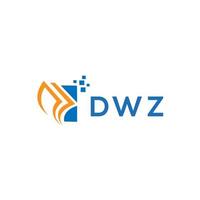 création de logo de comptabilité de réparation de crédit dwz sur fond blanc. dwz creative initiales croissance graphique lettre logo concept. création de logo de financement d'entreprise dwz. vecteur