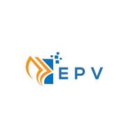 création de logo de comptabilité de réparation de crédit epv sur fond blanc. concept de logo de lettre de graphique de croissance des initiales créatives epv. création de logo de financement d'entreprise epv. vecteur