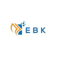 création de logo de comptabilité de réparation de crédit ebk sur fond blanc. concept de logo de lettre de graphique de croissance des initiales créatives ebk. création de logo de financement d'entreprise ebk. vecteur