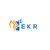 création de logo de comptabilité de réparation de crédit ekr sur fond blanc. ekr creative initiales croissance graphique lettre logo concept. création de logo de financement d'entreprise ekr. vecteur