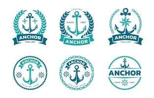logo d'ancre de navire vecteur