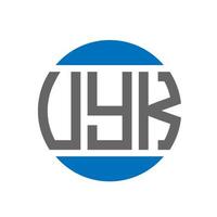 création de logo de lettre uyk sur fond blanc. concept de logo de cercle d'initiales créatives uyk. conception de lettre uyk. vecteur
