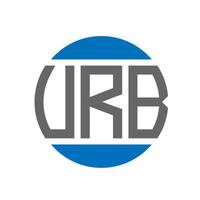 création de logo de lettre urb sur fond blanc. concept de logo de cercle d'initiales créatives urb. conception de lettre urbaine. vecteur