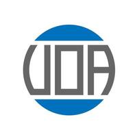 création de logo de lettre uoa sur fond blanc. concept de logo de cercle d'initiales créatives uoa. conception de lettre uoa. vecteur