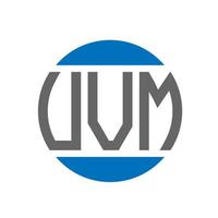 création de logo de lettre uvm sur fond blanc. concept de logo de cercle d'initiales créatives uvm. conception de lettre uvm. vecteur
