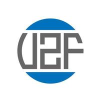 création de logo de lettre uzf sur fond blanc. concept de logo de cercle d'initiales créatives uzf. conception de lettre uzf. vecteur