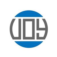 création de logo de lettre uoy sur fond blanc. concept de logo de cercle d'initiales créatives uoy. conception de lettre uoy. vecteur