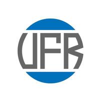 création de logo de lettre ufr sur fond blanc. concept de logo de cercle d'initiales créatives ufr. conception de lettre ufr. vecteur