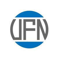 création de logo de lettre ufn sur fond blanc. concept de logo de cercle d'initiales créatives ufn. conception de lettre ufn. vecteur