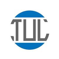 création de logo de lettre tul sur fond blanc. concept de logo de cercle d'initiales créatives tul. conception de lettre tul. vecteur