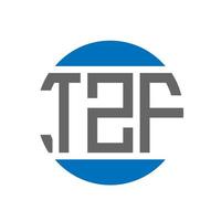 création de logo de lettre tzf sur fond blanc. concept de logo de cercle d'initiales créatives tzf. conception de lettre tzf. vecteur