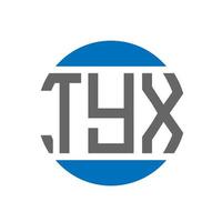 création de logo de lettre tyx sur fond blanc. concept de logo de cercle d'initiales créatives tyx. conception de lettre tyx. vecteur