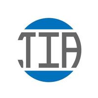 création de logo de lettre tia sur fond blanc. concept de logo de cercle d'initiales créatives tia. conception de lettre tia. vecteur