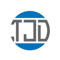 création de logo de lettre tjd sur fond blanc. concept de logo de cercle d'initiales créatives tjd. conception de lettre tjd. vecteur