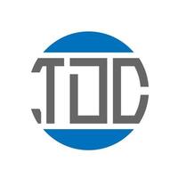 création de logo de lettre tdc sur fond blanc. concept de logo de cercle d'initiales créatives tdc. conception de lettre tdc. vecteur