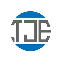 création de logo de lettre tje sur fond blanc. concept de logo de cercle d'initiales créatives tje. conception de lettre tje. vecteur