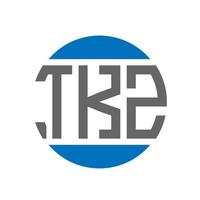 création de logo de lettre tkz sur fond blanc. concept de logo de cercle d'initiales créatives tkz. conception de lettre tkz. vecteur