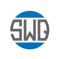 création de logo de lettre swq sur fond blanc. concept de logo de cercle d'initiales créatives swq. conception de lettre swq. vecteur