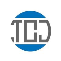 création de logo de lettre tcj sur fond blanc. concept de logo de cercle d'initiales créatives tcj. conception de lettre tcj. vecteur