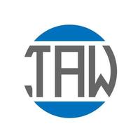 création de logo de lettre taw sur fond blanc. concept de logo de cercle d'initiales créatives taw. conception de lettre taw. vecteur