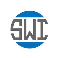 création de logo de lettre swi sur fond blanc. concept de logo de cercle d'initiales créatives swi. conception de lettre swi. vecteur