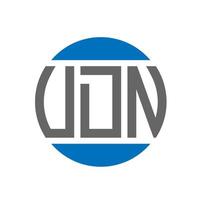 création de logo de lettre udn sur fond blanc. concept de logo de cercle d'initiales créatives udn. conception de lettre udn. vecteur