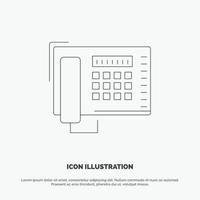 vecteur d'icône de ligne d'appel de numéro de fax de téléphone