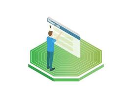 Écran tactile numérique isométrique 3d. illustration isométrique vectorielle adaptée aux diagrammes, infographies et autres éléments graphiques vecteur