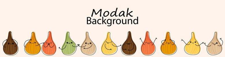 modèle de fond avec illustration vectorielle de caractères modak vecteur