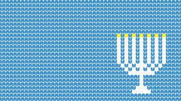 bordure de motif de bougeoir à tricoter sur fond bleu, bordure de motif ethnique à tricoter joyeux noël et affiche vectorielle de joyeux jours d'hiver vecteur