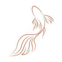 création de logo icône poisson rouge vecteur