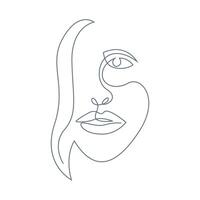 femme visage dessin au trait icône design vecteur