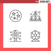 4 symboles de contour de style de ligne pack d'icônes sur fond blanc signes simples pour la conception générale fond de vecteur d'icône noire créative