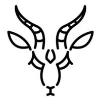 icône de gazelle de corne, style de contour vecteur
