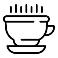 icône de tasse de cuisine, style de contour vecteur