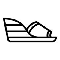 icône de sandales en bois, style de contour vecteur