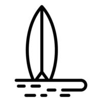 icône de surf camp sup, style de contour vecteur