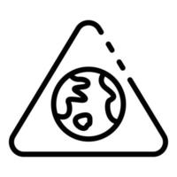 icône de signe de triangle global, style de contour vecteur