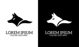 modèle de logo tête de loup avec minimalisme et design simple vecteur