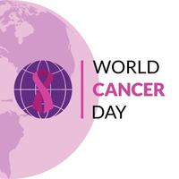 illustration vectorielle de conception de bannière de la journée mondiale du cancer vecteur