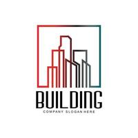 logo de conception de maison, logo de bâtiment, icône de société immobilière et de construction vecteur