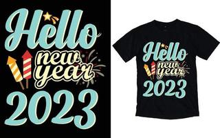 bonne année typographie t-shirts vecteur