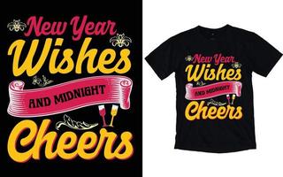 bonne année typographie t-shirts vecteur