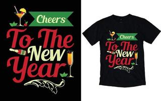 bonne année typographie t-shirts vecteur